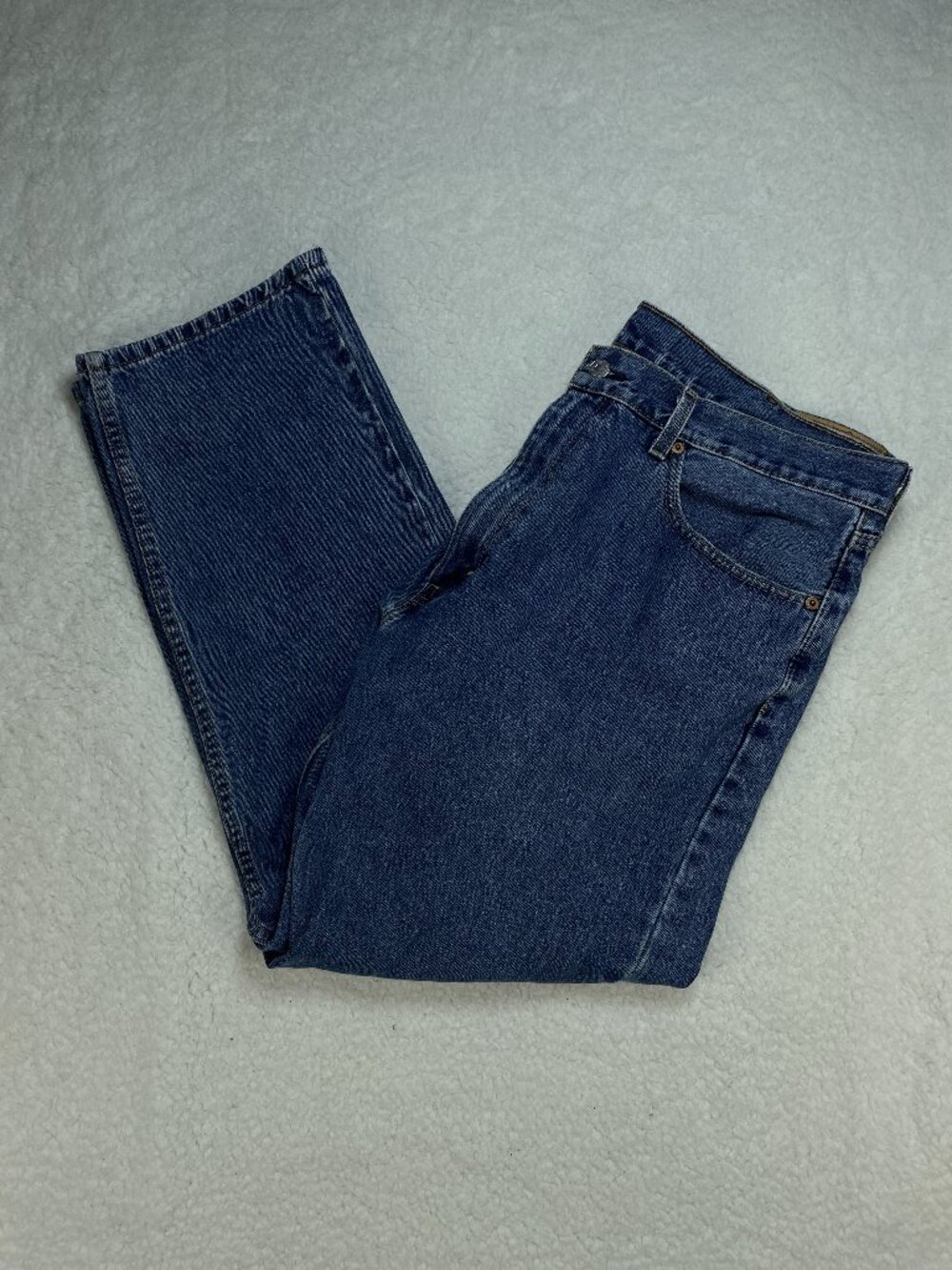 Levis Jeans Mens 40x30 Blue 505 Straight Leg Classic Fit High Rise Denim